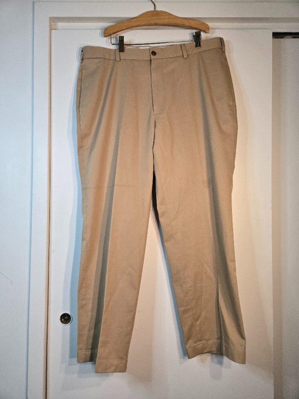 Brooks Brothers Camel No-Iron Cotton Pants Men's 38x30 Classic Khaki